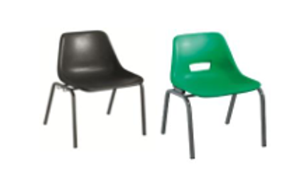 Higher Primary Polyshell Chair 400mmH Charcoal, Orange, Blue, Green and Red Gov – Sold in a (Pack of 5)