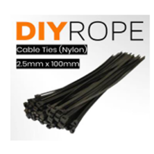 Cable Tie Pack of 100 – 2.5 x 100 (Pack of 20), 3.6 x 150, 4.8 x 200, 4.8 x 300, 4.8 x 400 and 7.8 x 400 – Packs of 10
