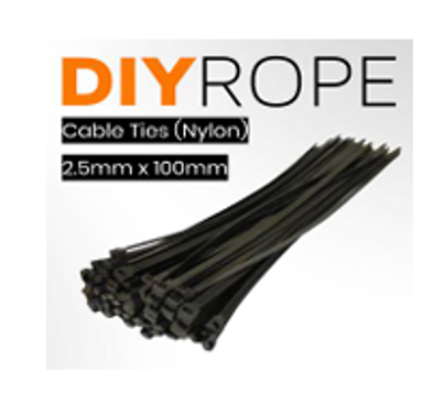 Cable Tie Pack of 100 – 2.5 x 100 (Pack of 20), 3.6 x 150, 4.8 x 200, 4.8 x 300, 4.8 x 400 and 7.8 x 400 – Packs of 10