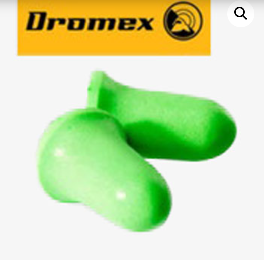 DROMEX EAR PLUGS – DISPOSABLE Dromex,Uncorded,Yellow (NRR 29db – SNR 33db) per box 0f 200