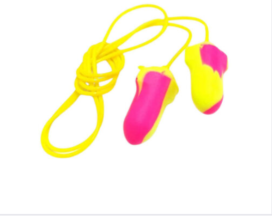 DROMEX EAR PLUGS – DISPOSABLE Dromex Fluoresent Duel Colour Bell PU Foam – Corded DR-099C Per box of 10