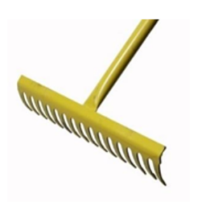 RAKE METAL 16 FINGER WITH METAL HANDLE – HEAVY DUTY, STEEL, POWDER COATED.