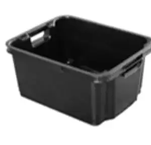 Crate 25L Stack & Nest Black, Clear and White – Packs of 5