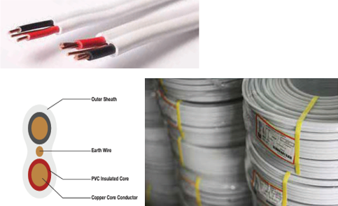 DOMESTIC cables ALVEXFLAT SURFACE WIRING CABLES (FLAT TWIN AND EARTH) Per Meter per 100 meters