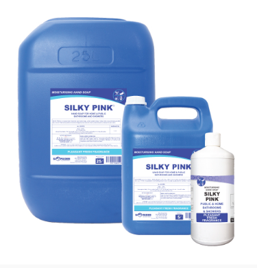 Hospitality Silky Pink – 1LT Retail, 1LT x 12, 5LT, 5LT x 4, 25LT, 200LT and 1000LT