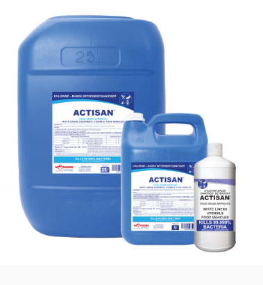 Hospitality Actisan – 1LT Retail, 1LT x 12, 5LT, 5LT x 4, 25LT, 200LT and 1000LT