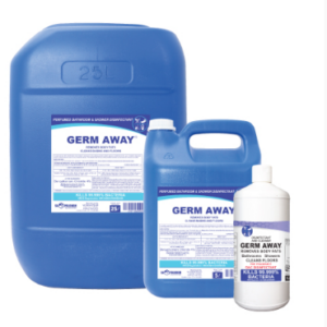 Hospitality Germ Away – 1LT Retail, 1LT x 12, 5LT, 5LT x 4, 25LT, 200LT and 1000LT