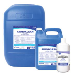 Hospitality Ammoklean – 1LT Retail, 1LT x 12, 5LT, 5LT x 4, 25LT, 200LT and 1000LT
