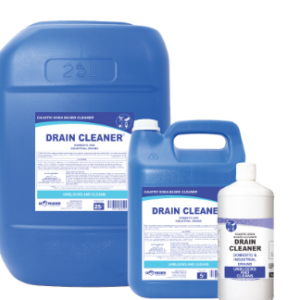 Hospitality Drain Cleaner – 1LT Retail, 1LT x 12, 5LT, 5LT x 4, 25LT, 200LT and 1000LT