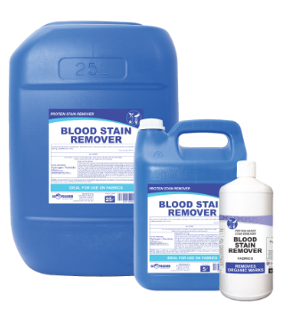 Hospitality Blood Stain Remover – 1LT Retail, 1LT x 12, 5LT, 5LT x 4 and 25LT