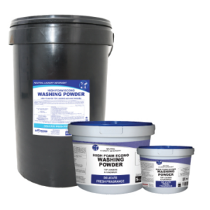 Hospitality Washing Powder HiFoam – 1kg Retail, 1kg x 12, 5kg, 5kg x 4, 12.5kg and 25kg