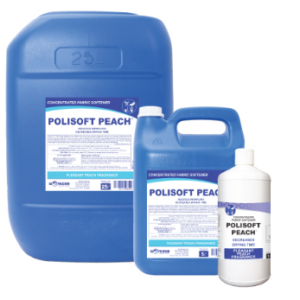 Hospitality Polisoft Peach – 1LT Retail, 1LT x 12, 5LT, 5LT x 4, 25LT, 200LT and 1000LT