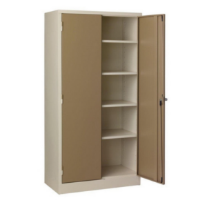 Stationery cupboard with 4 x shelves – 1800x900x350 -Hammerton Grey/Ivory Karoo