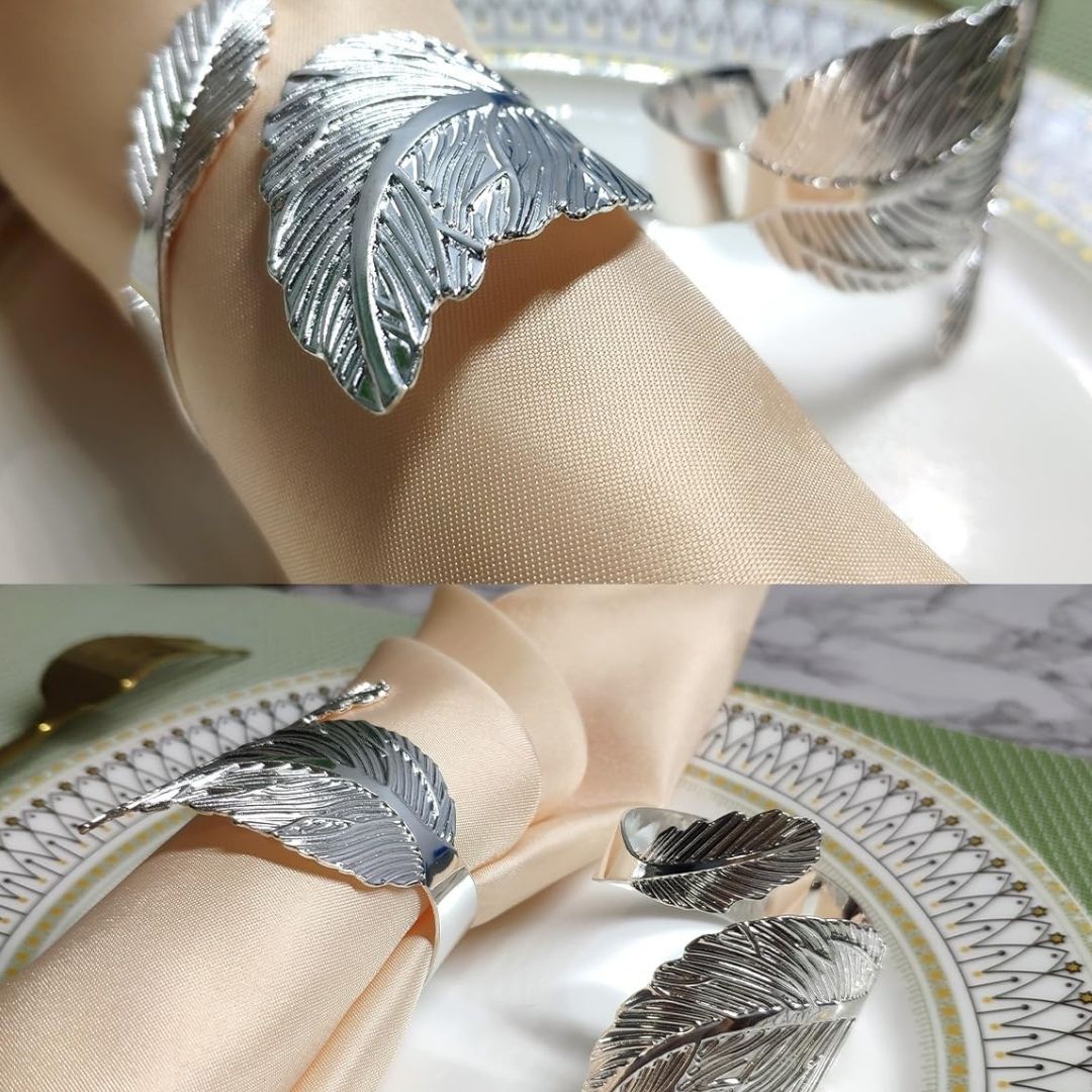 Metal Leaf Napkin Holder - Gold & Silver - Image 6