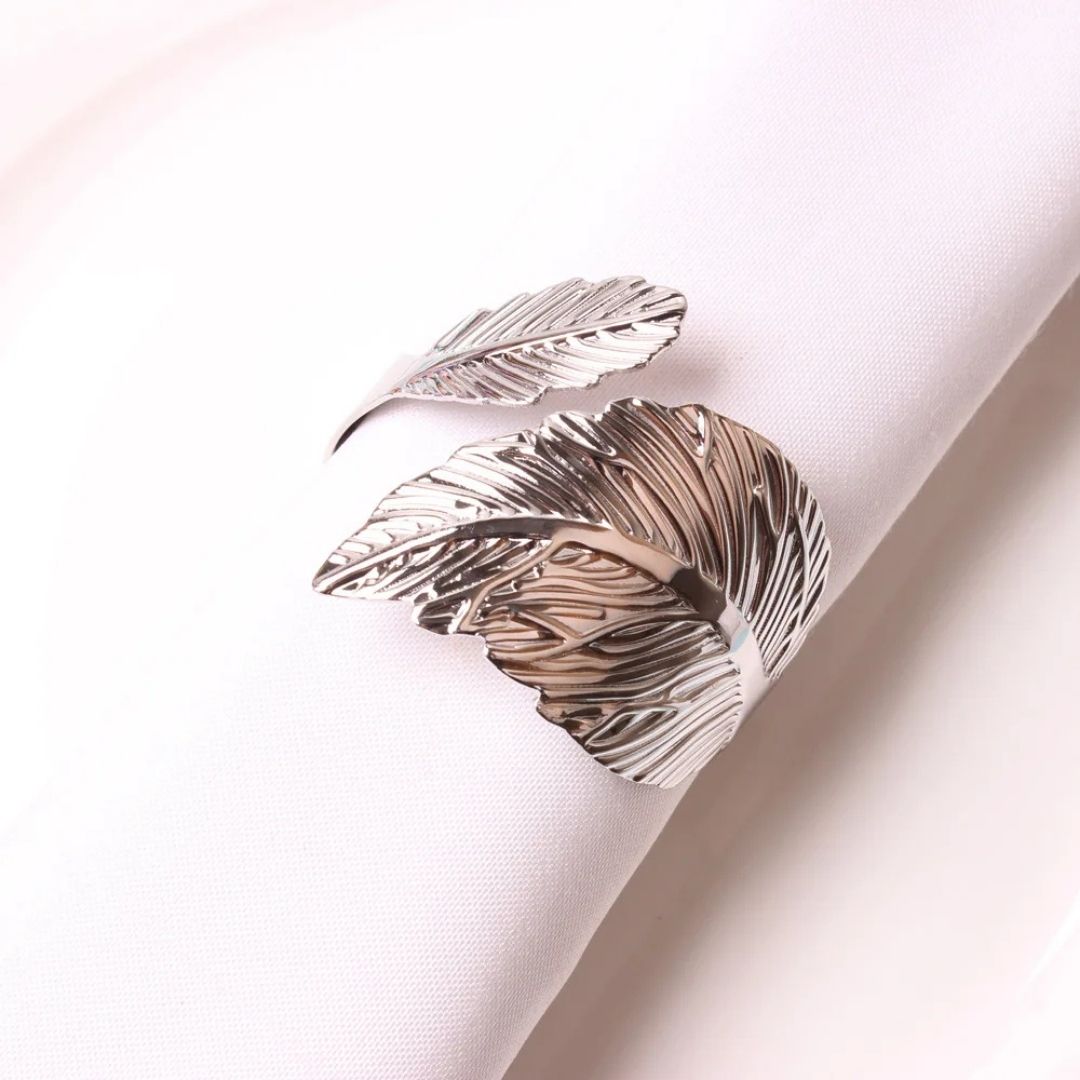 Metal Leaf Napkin Holder - Gold & Silver - Image 5