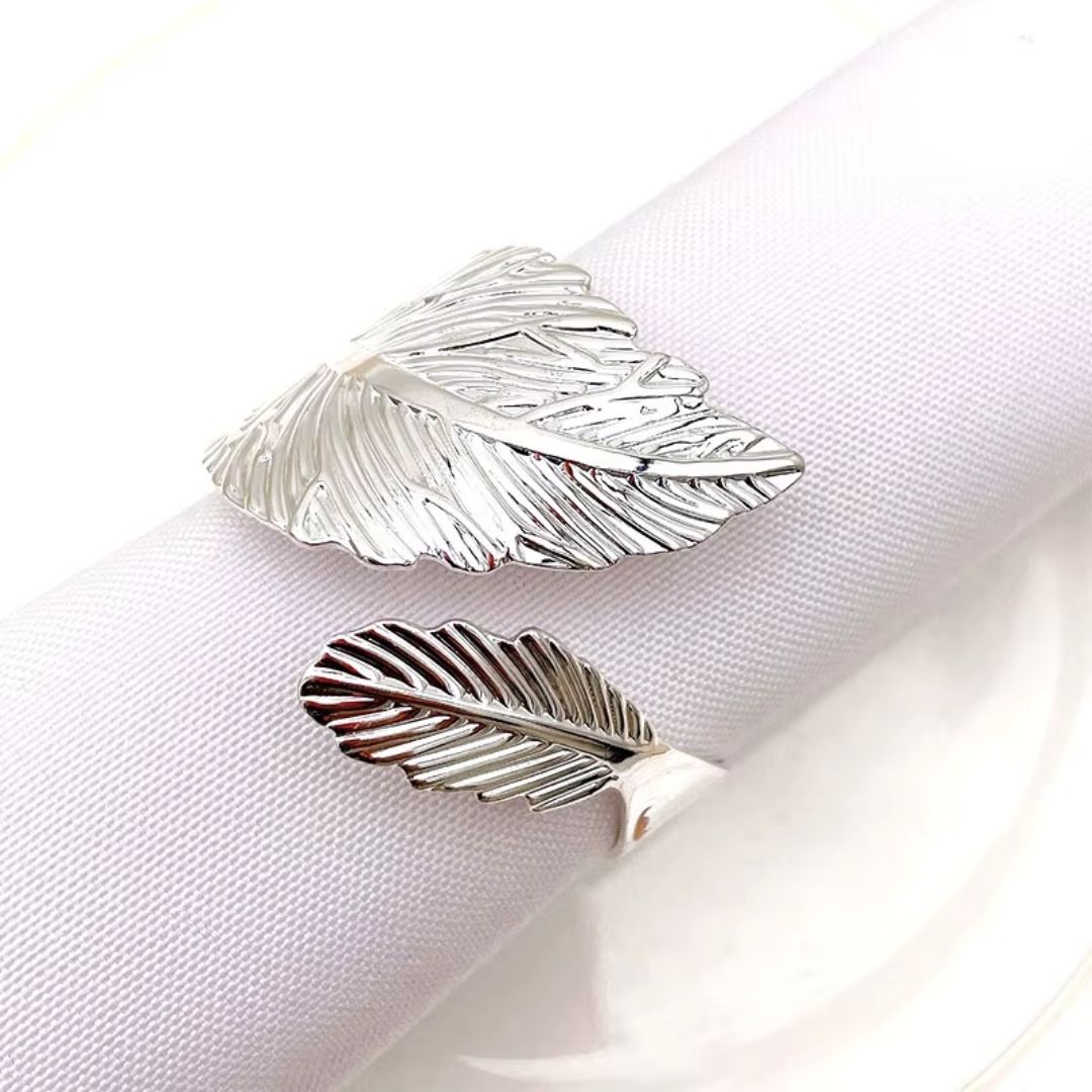 Metal Leaf Napkin Holder - Gold & Silver - Image 3
