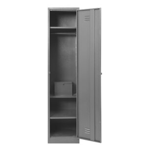 Single hostel locker with 2,5 shelves and money box DHL01 – 1800h x 410w x 520d – Hammerton Grey/Ivory Karoo