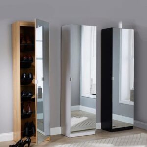Shoe Cabinet - Single Mirror Door