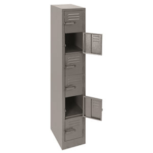 6 Compartment Locker – LOC006 – 1800h x 300w x 450d – Hammerton Grey / Ivory Karoo