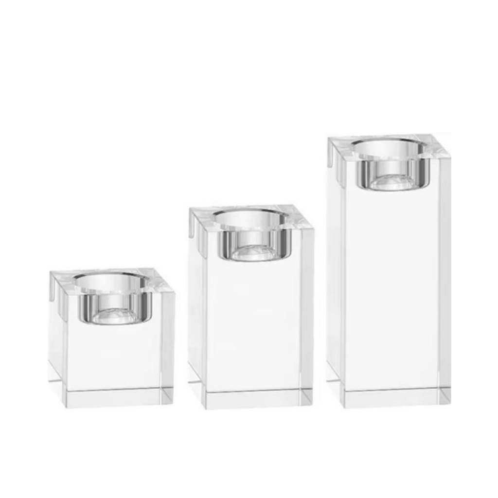 Rectangle Glass Candle Holder - Tea Candle - Image 2