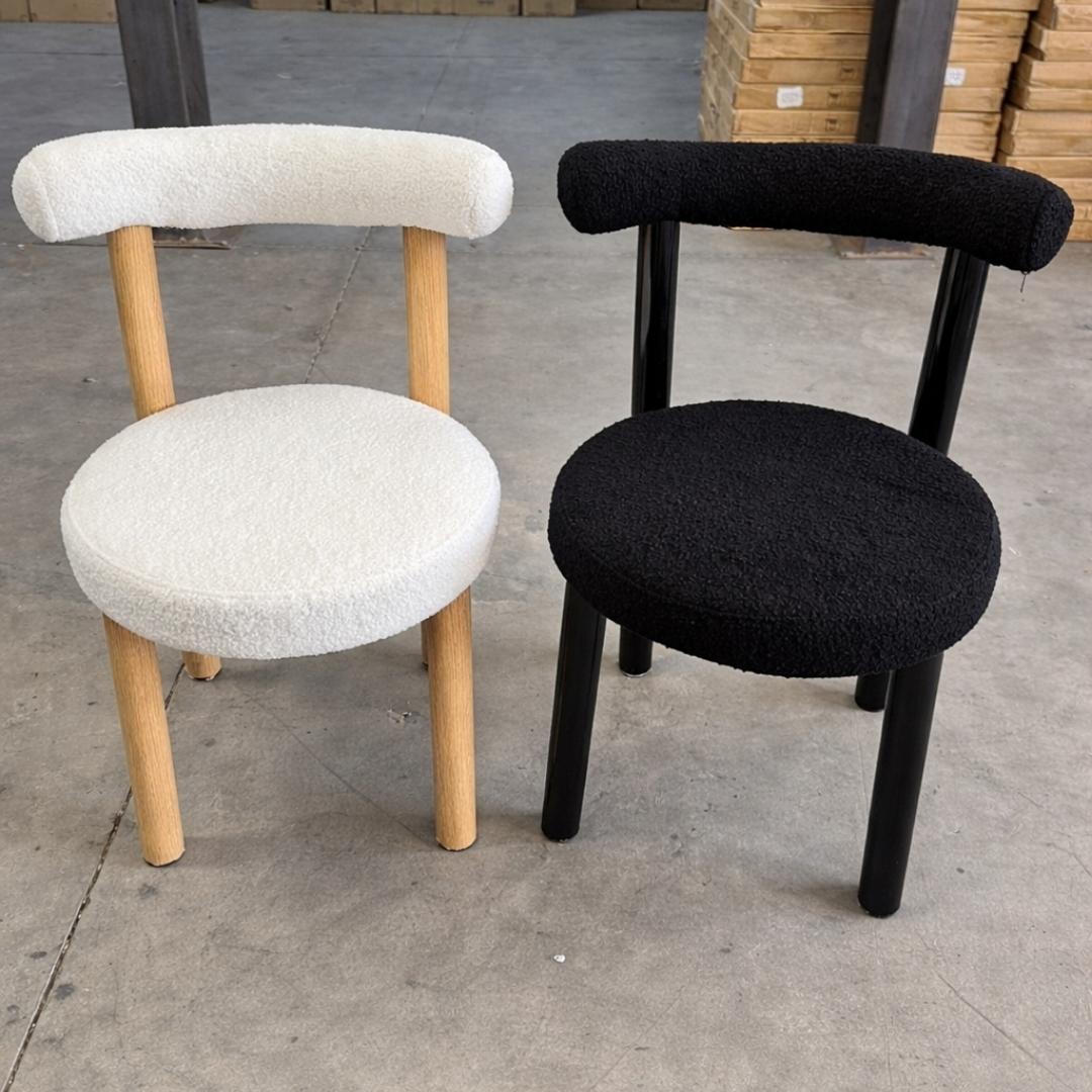 Rossi Chair – Bouclé with Wood Legs - Image 3