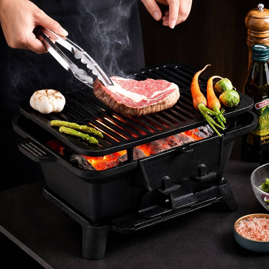 Cast Iron BBQ Grill Stove - 44cm - Image 4