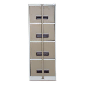 4 Drawer filing cabinet – Central locking with security bar 4FC01 – 1320h x 470w x 630d – Hammerton Grey/Ivory Karoo