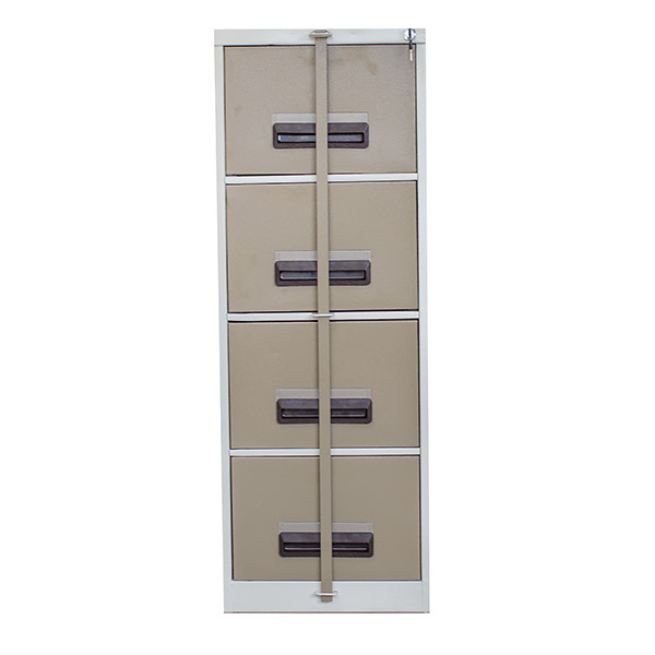 4 Drawer filing cabinet – Central locking with security bar 4FC01 – 1320h x 470w x 630d – Hammerton Grey/Ivory Karoo