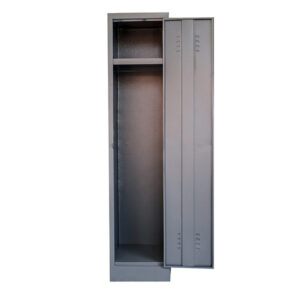 Single hostel locker with top shelf and hang rail DHL02 – 1800h x 410w x 520d – Hammerton Grey/Ivory Karoo