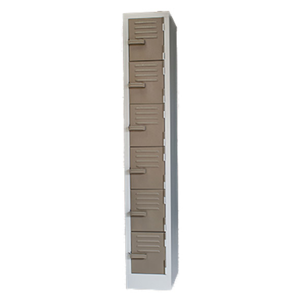 6 Compartment Locker – LOC006 – 1800h x 300w x 450d – Hammerton Grey / Ivory Karoo - Image 2