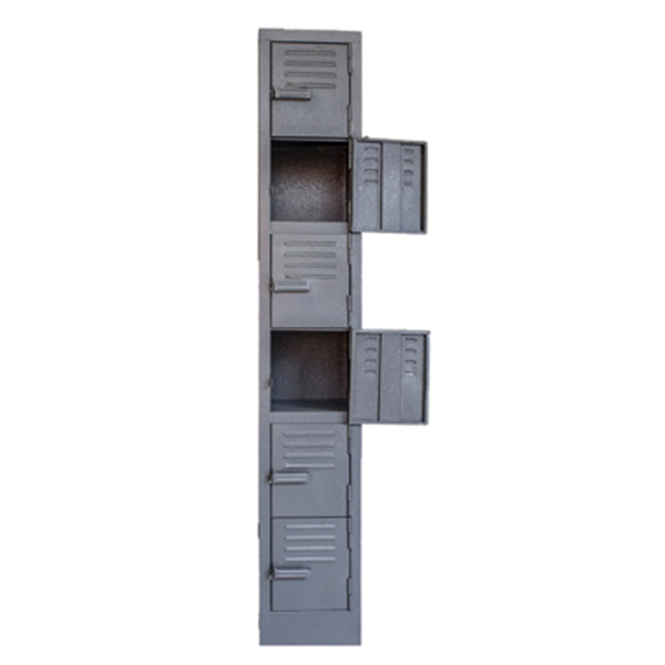 6 Compartment Locker – LOC006 – 1800h x 300w x 450d – Hammerton Grey / Ivory Karoo - Image 3