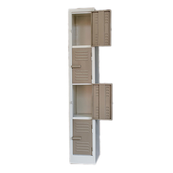 4 Compartment Locker – LOC004 – 1800h x 300w x 450d – Hammerton Grey/ Ivory Karoo - Image 2