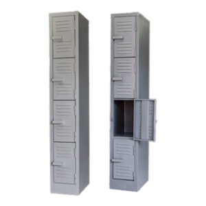4 Compartment Locker – LOC004 – 1800h x 300w x 450d – Hammerton Grey/ Ivory Karoo