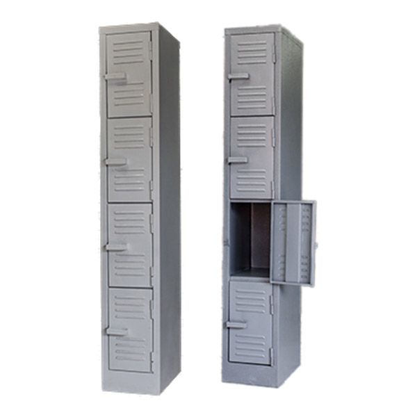 4 Compartment Locker – LOC004 – 1800h x 300w x 450d – Hammerton Grey/ Ivory Karoo