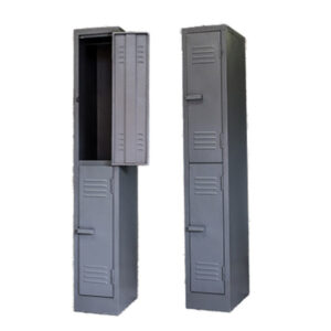 2 Compartment Locker – LOC002 – 1800h x 300w x 450d – Hammerton Grey/Ivory Karoo