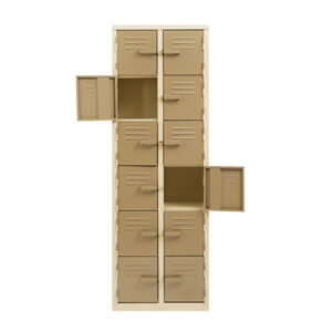 12 Compartment Locker | LOC012 – 1800h x 600w x 450d – Hammerton Grey / Ivory Karoo