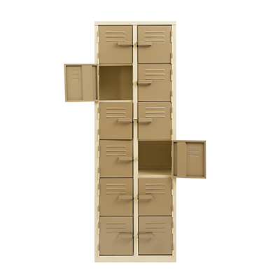12 Compartment Locker | LOC012 – 1800h x 600w x 450d – Hammerton Grey / Ivory Karoo
