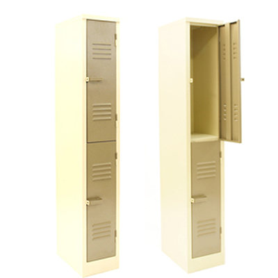 2 Compartment Locker – LOC002 – 1800h x 300w x 450d – Hammerton Grey/Ivory Karoo - Image 2