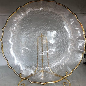 Underplate - Glass Frosted Gold Edge