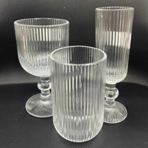 Drinkware - Reeded Glass Clear - 6pc