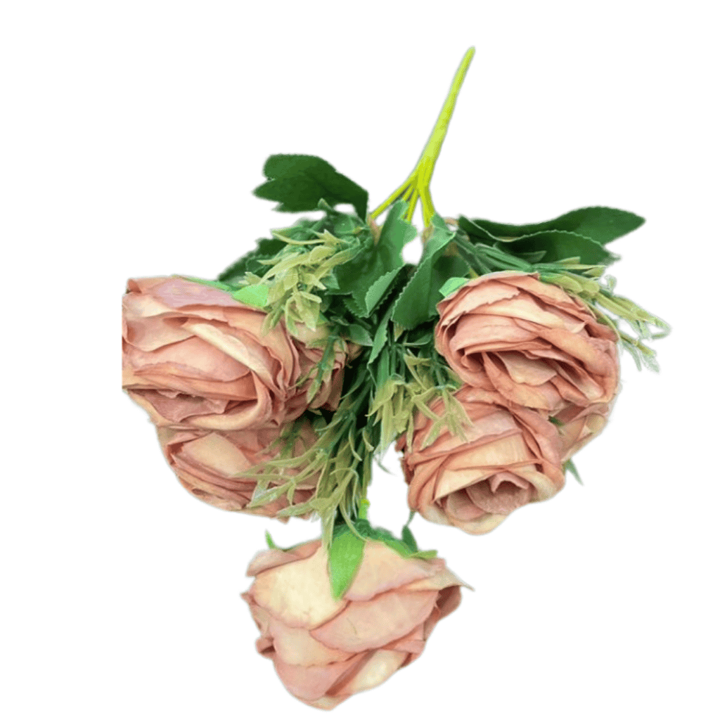 Artificial Flowers - Roses Bunch Short Stem - Image 2