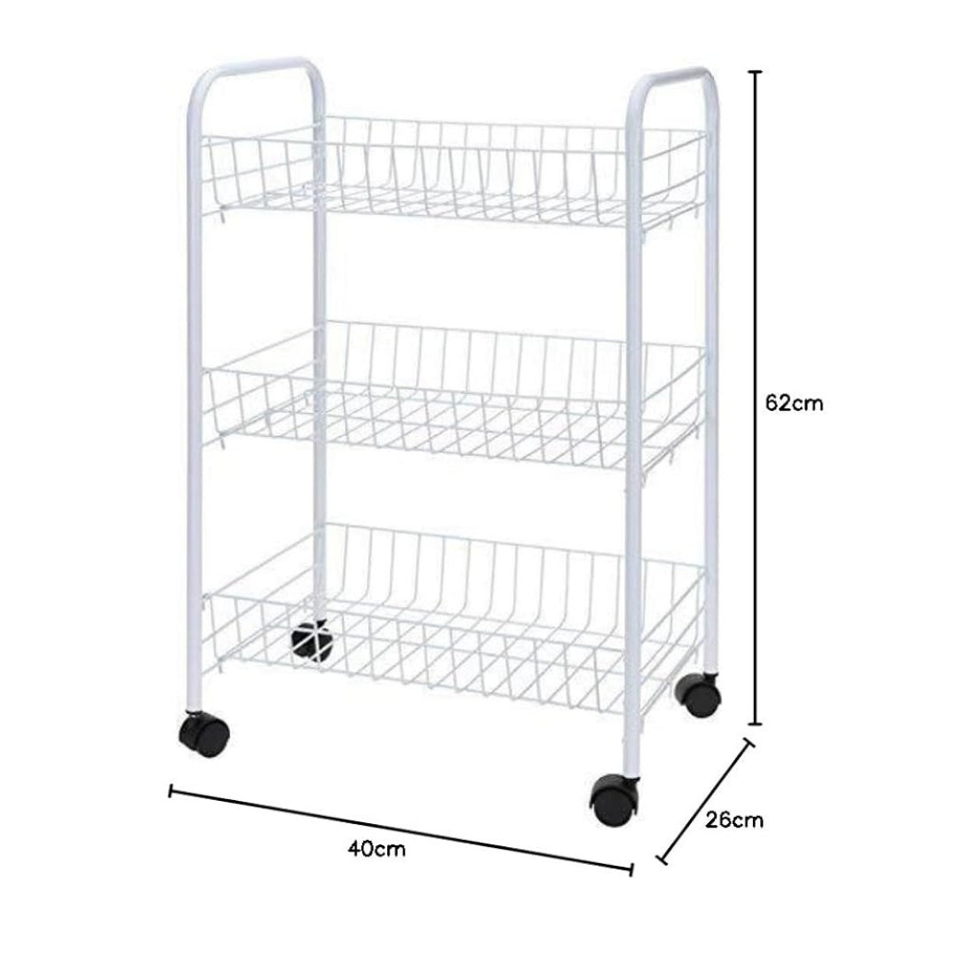 3 Tier Utility Trolley - Wire Mesh - Image 3