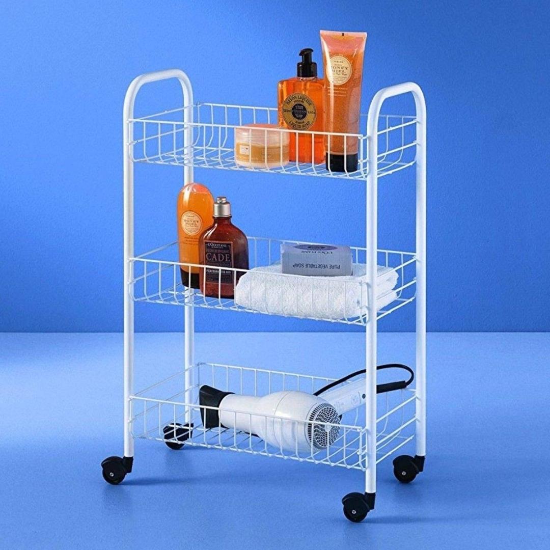 3 Tier Utility Trolley - Wire Mesh - Image 5