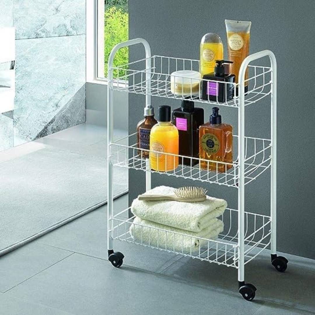 3 Tier Utility Trolley - Wire Mesh - Image 2