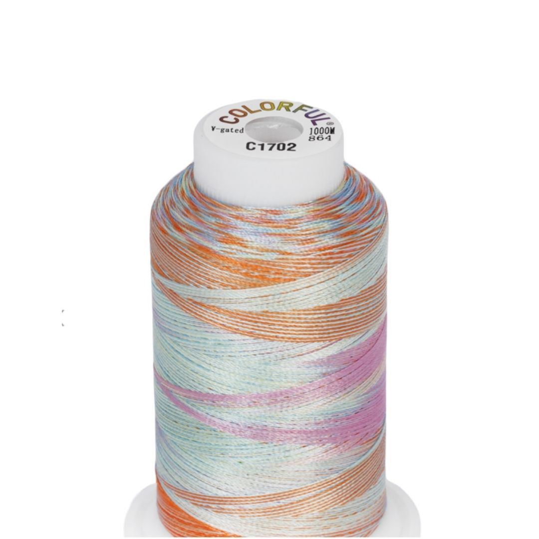 Embroidery Threads - Colorful Variegated - 1000m - Image 4