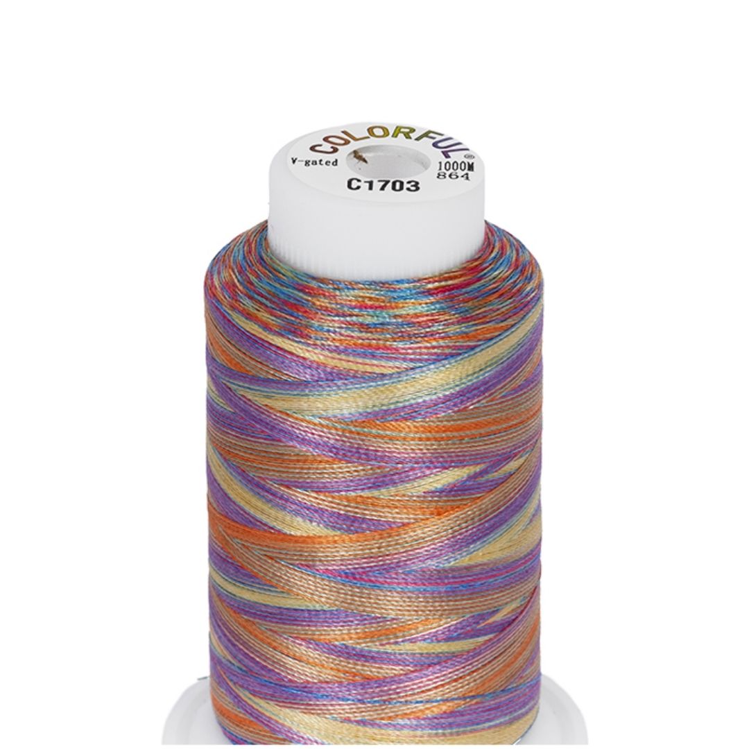 Embroidery Threads - Colorful Variegated - 1000m - Image 3