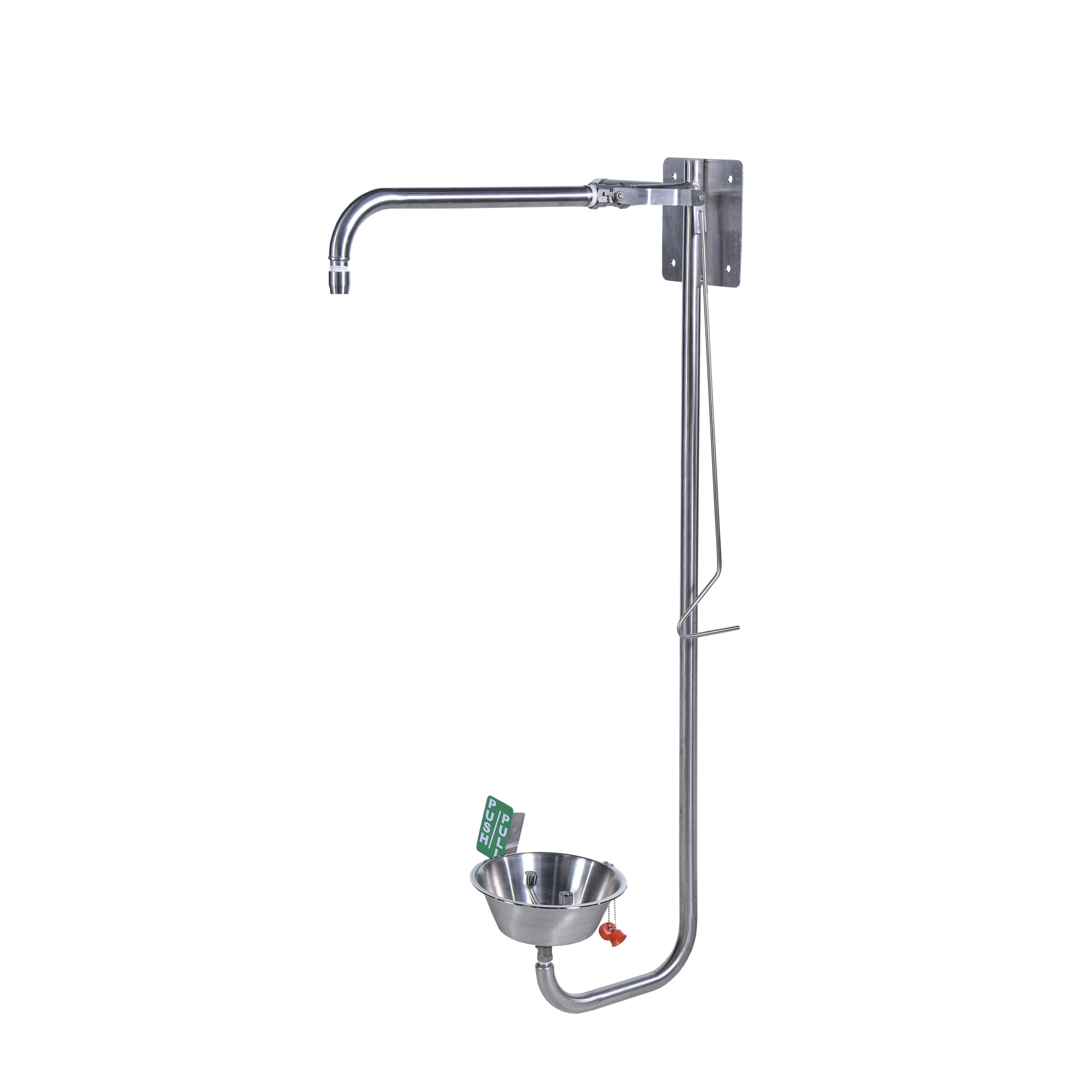 EMERGENCY SHOWER WITH EYEWASH STATION – WALL MOUNT HAND OPERATED