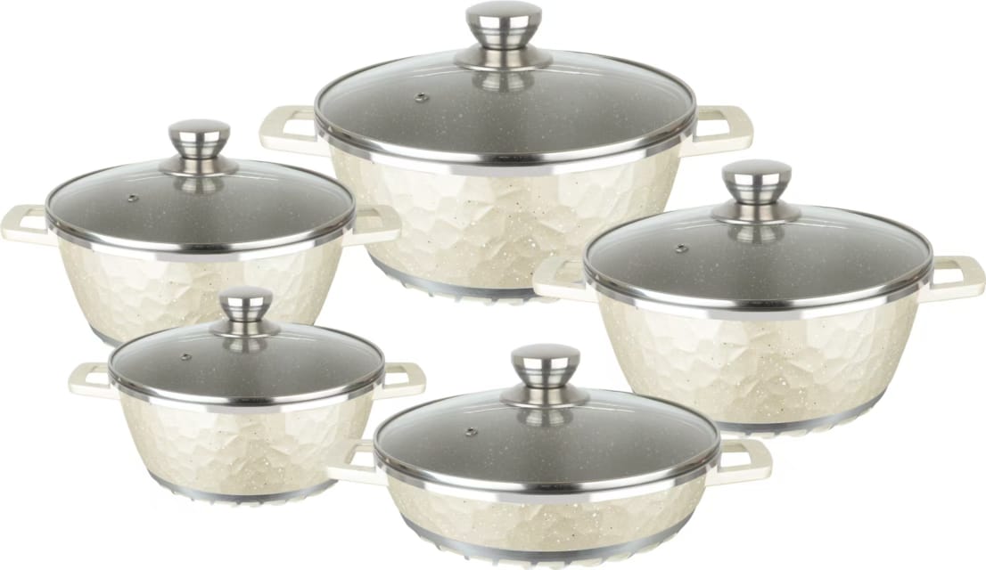 10 Piece Aluminium Pot Set - Moonrock - Image 3