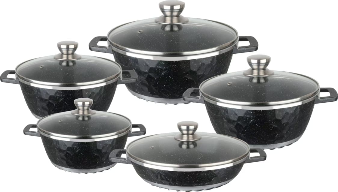 10 Piece Aluminium Pot Set - Moonrock - Image 4
