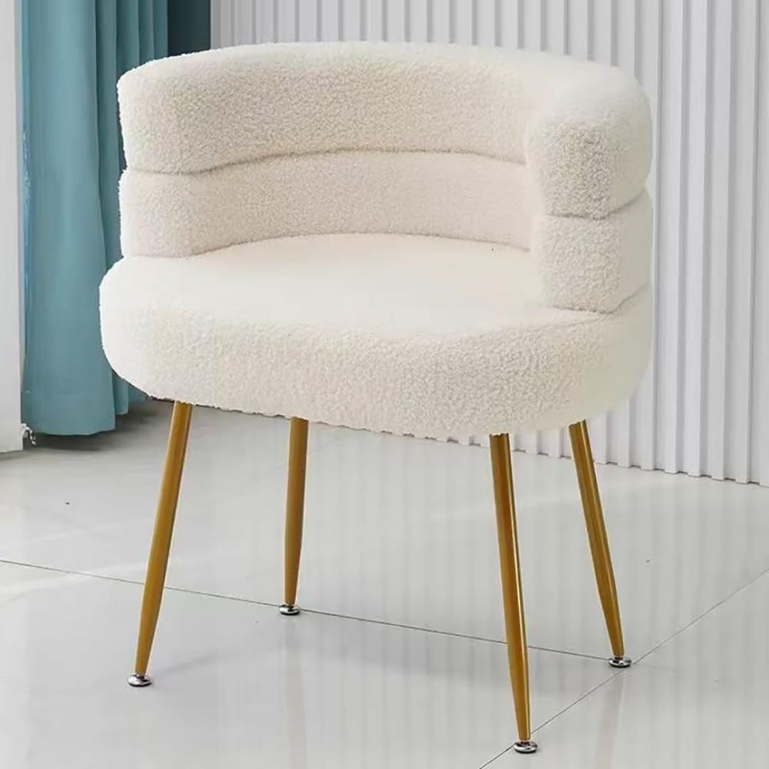 Halo Chair - Boucle with Gold Legs - Image 2
